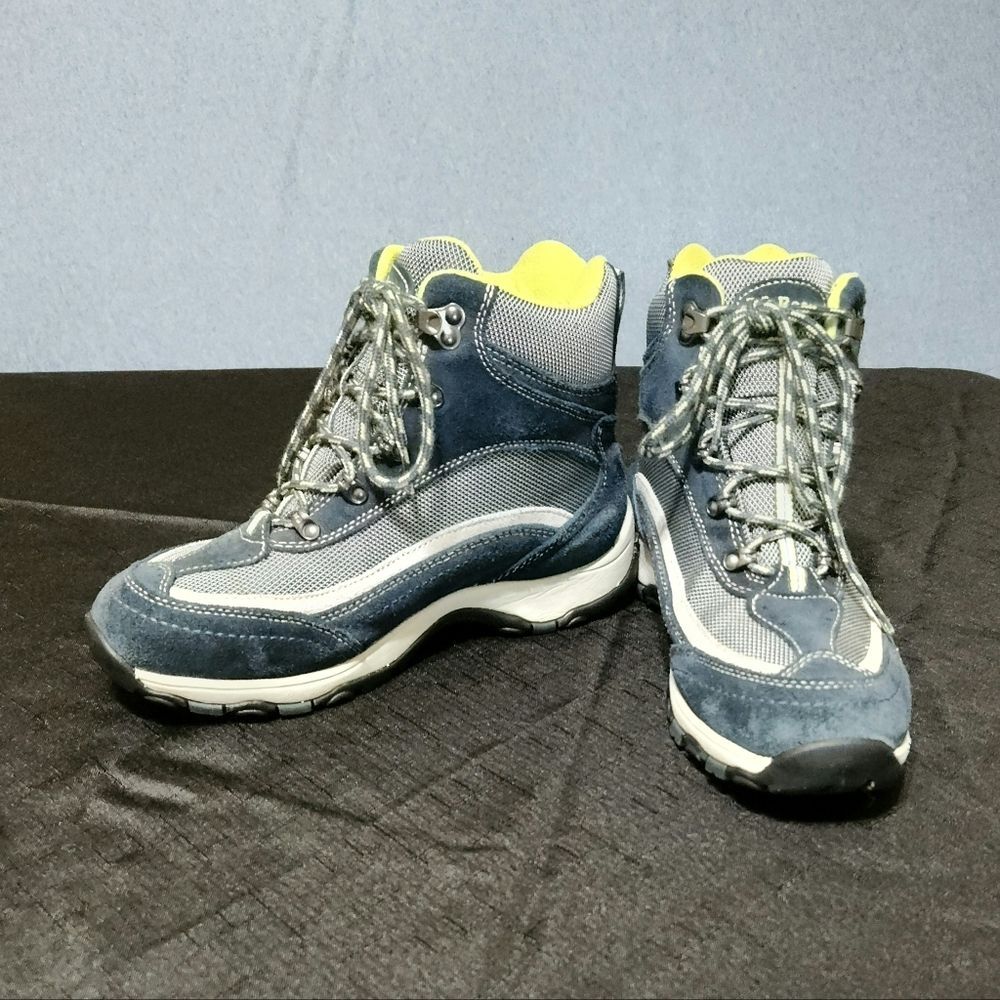 L.L. Bean Tek 2.5 blue gray yellow boots. Size 8M - Picture 2 of 5
